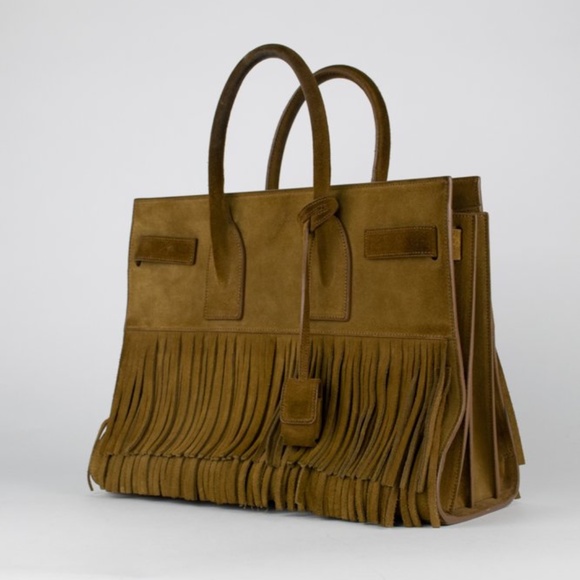!!SOLD!! Saint Laurent Small Suede Fringe Sac de Jour - Picture 2 of 14